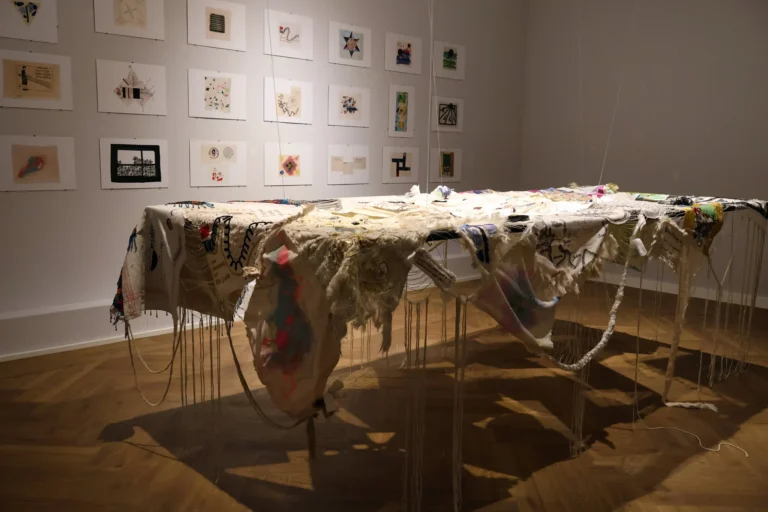 „Krefelder Seidenstraße – SO! Tischtuch_Krefeld-50“ im Haus der Seidenkultur Krefeld, © Julia Timmer